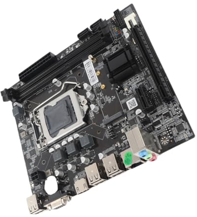 KIMISS Carte mère Micro ATX pour ordinateur de bureau, H61, fente CPU LGA 1155, 6 ports USB 2.0, DDR3, M.2 NVMe NGFF, LAN 100 Mbps, prend en charge les processeurs I3/i5/i7 et Pentium, avec sortie