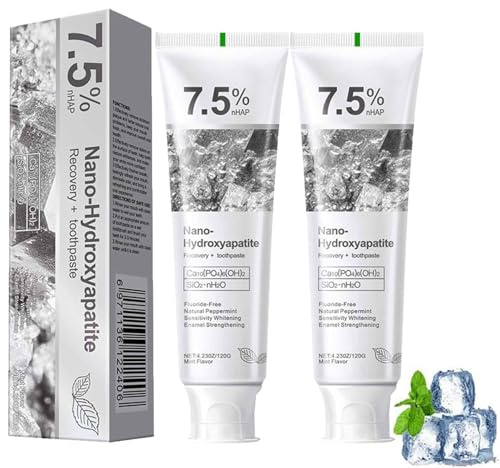2025 Neu 7.5% Nano Hydroxylapatit Zahnpasta,Hydroxyapatite Toothpaste for Enamel Protection, for Sensitive Teeth, Whitening, Mint Flavor, for Adult Oral Care (2)
