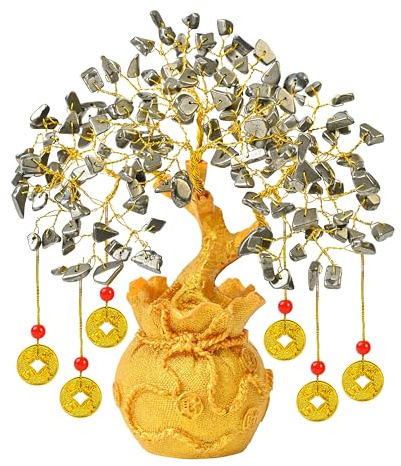 Crocon® Pyrite Crystal Tree For Birthday Gifts For Women & Men | Pyrite Crystal Tree For Birthday Gifts For Women & Men - Home & Office Decor Good Luck Spiritual Gifts For Women, Mum