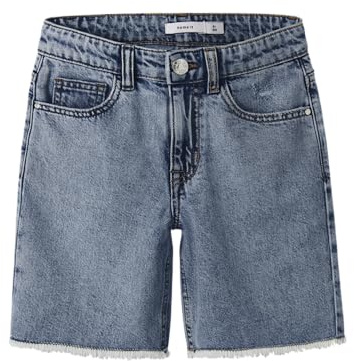 NAME IT Mädchen Nkfbella Hw Wide DNM Shorts 1488-Be Noos, Medium Blue Denim, 164 cm