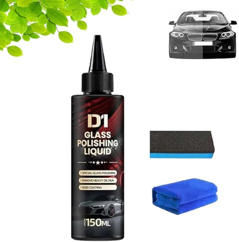 D1 Glass Polishing Liquid，Auto Glass Polish，Car Compound Windshield Oil Film Remove，for Anti-Fog Hydrophobic Coating Spray (1pcs)