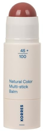 KORRES Natural Colour Multistick Balm Muted Brown 32, for a fresh, radiant glow, for cheeks and lips, easy to blend and ideal for on the go, vegan 4.5 g