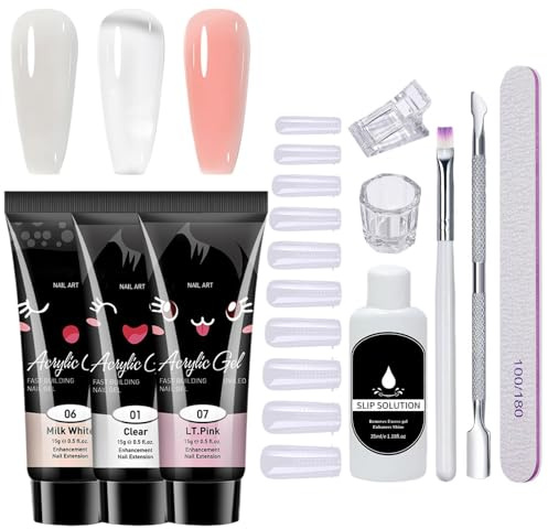 Poly Verlängerungsgel Nagel-Set,10-teiliges Gel-Nagel-Set - Pflegeprodukte Für Salon Spa Hochzeit Reise Nagelpflege