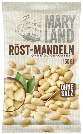 Maryland Röst-Mandeln 150g Beutel - Mandeln schonend ohne Öl geröstet - aus eigener Röstung in Deutschland (1 x 150g)
