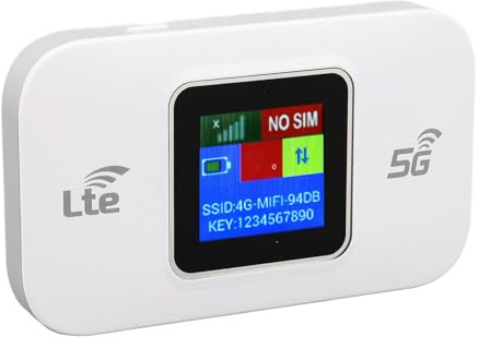lyrlody Router 4G Portatile, Hotspot WiFi Mobile Modem WiFi 300Mbps 4G LTE con Slot per Scheda SIM, per un Massimo di 10 Dispositivi Compatibili con Telefono, Tablet e Laptop