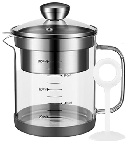 Passoire à yaourt en verre 1L Borosilicate avec poignée de couvercle antidérapante pour jus de lait noix cuisine