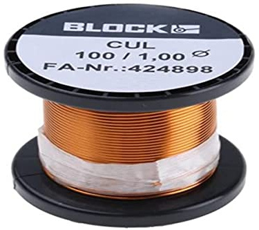 Block CUL 100 1,00 Kupferlackdraht Außen-Durchmesser (inkl. Isolierlack)=1mm 14m 0.10kg mehrfarbig