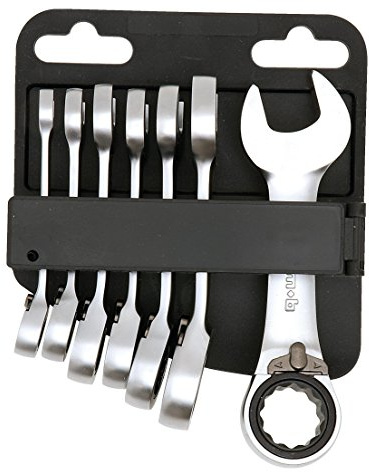 MOB Outillage 9013007001 Coffret de 7 Clés mixtes à cliquet courtes 8 à 19 mm