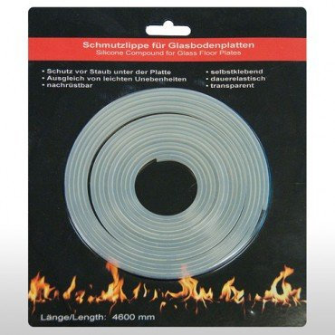 Silikon-Dichtlippe für Glasbodenplatten mit C-Kante, selbstklebend