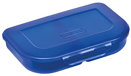 Herlitz Brotdose blau, mit 2 Fächern – Kunststoff-Lunchbox für Kinder, spülmaschinenfest & BPA-frei, passend für Herlitz Schulranzen