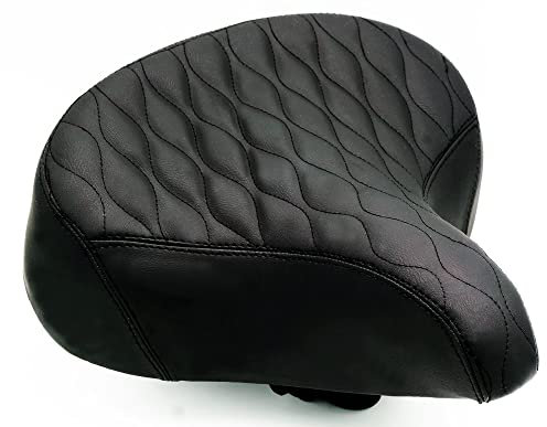 Fito Fahrradsattel, Übergröße, 26,7 x 24,1 cm, Kunstleder, Retro, Strand, Cruiser, Komfort, Fahrradsattel (GW-Schwarz)