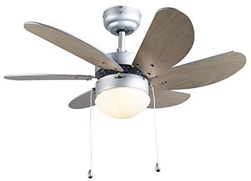 Qazqa fresh - Ventilatori da soffitto Moderno - 1 luce - Ø 775 mm - Grigio - Moderno - Soggiorno I Camera da letto I Sala da Pranzo I Cucina