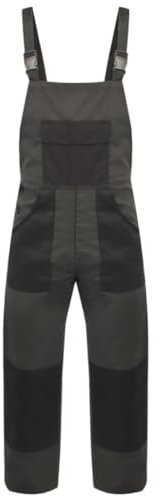 vidaXL Herren Latzhose Arbeitshose Arbeitslatzhose Sicherheitshose Gr. XXL Grau