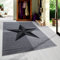 SIMPEX Kurzflor Teppich Mit Sterne-Design, Grau, 80 x 150 cm, Moderner Stil für Wohnzimmer