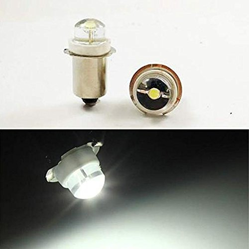 P13.5S 3V 4.5V 6V 0.5W 0.75W 6000K Bombilla LED Blanca Linterna Faro Mini Linterna de Cabeza (Paquete de 4)