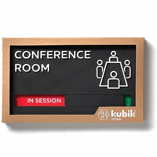 Kubik Letters Cartello per sala conferenze, con scritta in inglese Do Not Disturb Sign – Meeting in Progress Door Sign – Office Sign Out – Office Door Signs for Office – Occupied Sign – Do Not