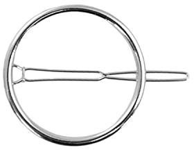 Oblique Unique® Metall Haarklammer 4,5 cm Rund 1 Stück für Damen Frauen Mädchen Haarspange in Gold oder Silber - Farbe wählbar (Silber)