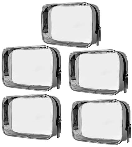 Transparent Kosmetiktasche 5 stück PVC Kulturbeutel mit Reißverschluss wasserdichte Kosmetische Make-up Tasche für Reise Geschäft Urlaub Bad Organisieren 16.5 x 5 x 11.5 cm Klar