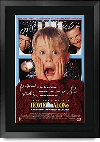 HWC Trading Home Alone Macaulay Culkin Geschenke Geducktes Signiertes Autogramm Foto für Fans von Film Memorabilien - A3 Gerahmt