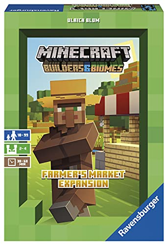 Ravensburger - Minecraft Farmer's Market, Expansión, Juego de Mesa para Toda la Familia, 1-5 Jugadores, Idea de Regalo para Adultos y Niños a Partir de 7 Años, Versión en Español