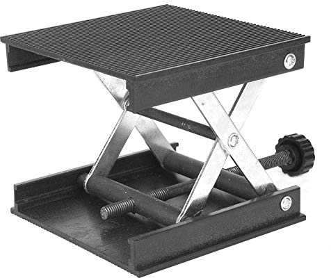 Hubtisch Plattformen, Hebebühne Kunststoffplatte und Metallhalterung Hebebühnenständer für LaborTool und Level, 90 x 90 mm schwarz