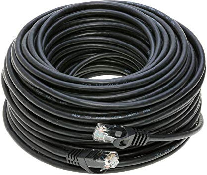 Cat6 15M Network Ethernet Patch Cable, 550Mhz Internet Wire, Compatible with PC, Laptop, Modem, Router, TVs, Printer Cord, Consoles for Home and Office, Black