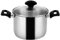 Fagor Alaia Olla Inducción 24 cm, 6,8 Litros Acero Inoxidable 18/10, Tapa de Cristal, Cazuela Alta con Fondo Difusor de Triple Capa, Apto para Todas las Cocinas, Vitrocerámica, Gas, Lavavajillas
