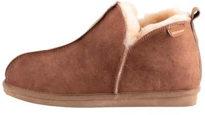 Shepherd of Sweden - Anton Sheepskin Slippers - Men - 100% Real Sheepskin - Comfort - Soft and Warm - Antique Cognac - 6.5 UK