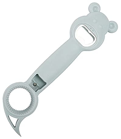 ARFUKA Bottle Opener Cute 4 in 1 Can Opener Beer Corkscrew Screw Cap Bottle Jar Can Opener Multipurpose Bar Kitchen Tools Blue