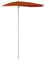 vidaXL Sonnenschirm Halbrund mit Mast Balkonschirm Terrassenschirm Gartenschirm Marktschirm Ampelschirm Strandschirm 180x90cm Terracotta-Rot