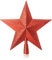 COM-FOUR® rote Christbaumspitze in Stern-Form - Roter Stern für die Weihnachtsbaum-Spitze - verzierter Weihnachtsbaumschmuck - traditioneller Christbaum-Schmuck aus Kunststoff
