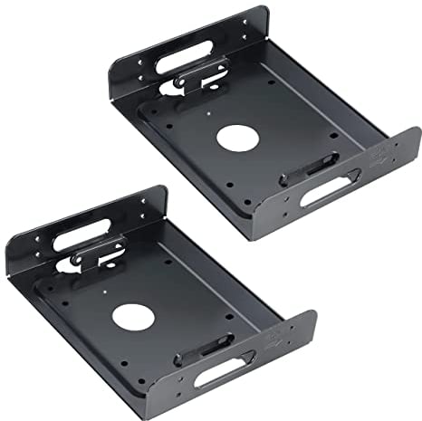 Akasa SSD & HDD Adapter passend für 2,5 HDD oder 3,5 HDD/SSD in 5,25 PC Halterung, Festplatten Einbau Montage Rahmen, inkl. Anti-Vibrations-Pads & Befestigungsschrauben, 2 Stücke, AK-HDA-01-KT02