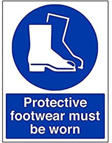 V Safety Mandatory PPE - Protective Footwear Must Be Worn - 150 X 200mm