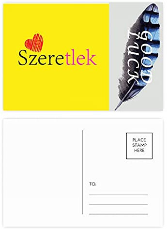 Postkarten-Set, Motiv: Ungarn-Mandarine, Aufschrift I Love You, einfache Glücksfeder, 20 Stück