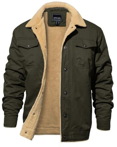 EKLENTSON Winterjacke Herren Warme Fleece Gefüttert Freizeitjacke | Warm, Freizeit, Fleece, Winddicht, Bequem, Komfortabel, Reverskragen, Innentaschen, Weich, Casual, Lässig, Stilvoll