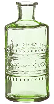 NaDeco Glasflasche 'Porto', Höhe 14,5cm, Durchmesser 7,5cm, viele Farben zur Auswahl | Glasvase | Dekoflasche | Glas-Flaschen | Kleine Deko-Vasen | Kleine Deko-Blumenvase, Farbe:Hellgrün