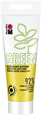 Marabu 14500050021 - GREEN LINE Alkyd-Farbe, mittelgelb, 100 ml Malfarbe auf Wasserbasis, klimaneutral, matt, lichtecht, wetterfest (nach 24h Durchtrocknung), 92 % aus natürlichen Rohstoffen