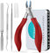 Ensemble de coupe-ongles – Traitement des ongles incarnés et coupe-ongles pour ongles épais, coupe-ongles professionnels robustes pour hommes/personnes âgées, grands ciseaux à ongles RONAVO (rouge)