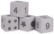 KiddyMoon Schaumstoff Würfel 14 cm Weiche Blöcke 4 Stücke Für Kinder Zahlen Sterne Softbausteine UE, Mix: Hellgrau-Drucken