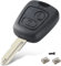 HooRLZ Coque de clé de rechange pour Peugeot 106 107 206 207 306 307 406 407 Coque de clé de voiture à 2 boutons Peugeot 206 Porte-clés Peugeot 107