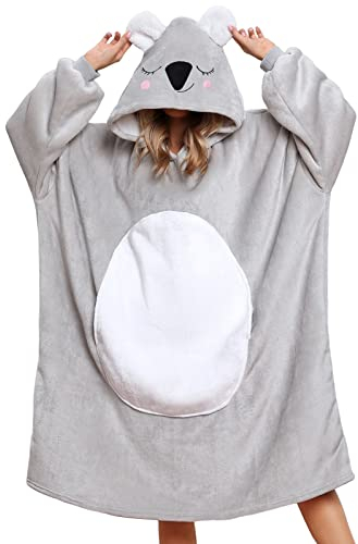 Niwicee Übergroße Hoodie Sweatshirt, Original Decke Sweatshirt, Super Weiche Gemütliche Warme Komfortable Riesen-Hoodie, Geeignet Kapuzenpullover Männer, Frauen, Jugendliche-Erwachsene-Koala