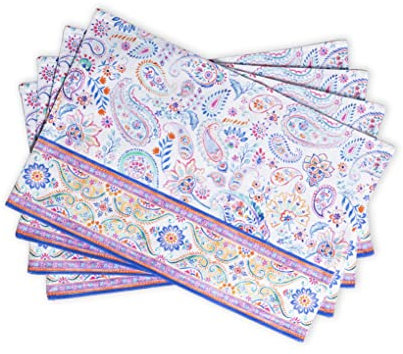 Maison d'Hermine Tischsets, 100% Baumwolle, 4er-Set, dekorative Tischsets, Ostern waschbare Tischsets für Home Buffet, Indian Floral, Frühling/Sommer (33 cm x 48 cm)
