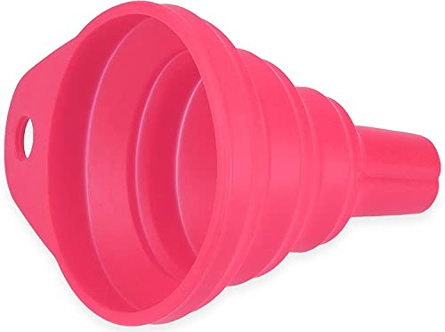 Rhybom Entonnoir de cuisine en silicone pliable, 4 tailles, rose, 11 cm
