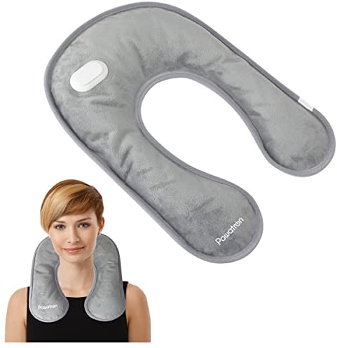 Almineez Rechargeable 2 in 1 Electric Neck & Shoulder Hot Water Bottle Massaging Heat Pad Therapy U Shaped - Soothing Heat Relieves Back Pain