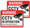 Pack of 2 CCTV in Operation Sign Reflective Aluminum, 15x20cm (A5), Self Adhesive, Outdoor Waterproof, UV Resistant, Durable