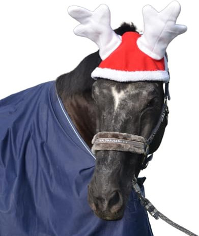 AMKA Winter Rentiermütze Weihnachten Pferde Rentiergeweih Weihnachts Ohrenschutz Geweih