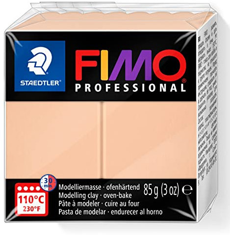 STAEDTLER 8004-435 FIMO Professional Oven-Hardening Polymer Modelling Clay - Cameo (1 x 85g Block)