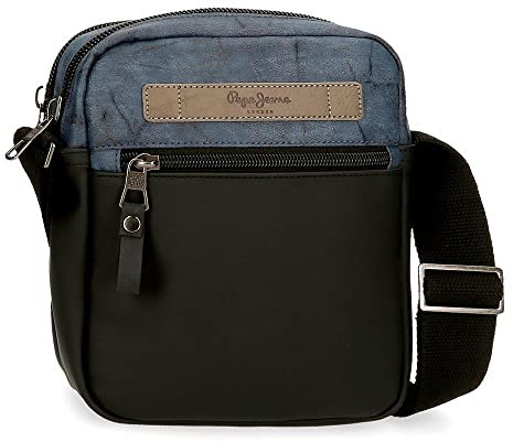 Pepe Jeans Ocean Umhängetasche Zwei Fächer Blau 17x22x7,5 cm Polyester mit Details aus Kunstleder