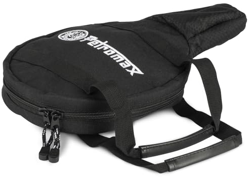 Petromax FP20 Fire Pan Transport Bag - Ripstop Fabric Storage Bag for Cast Iron Pan - with Handles, Zip Pocket and Mesh Pockets for Accessories - Black, black, 36 cm