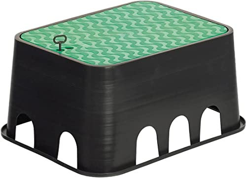 Suinga ARQUETA RIEGO, nero, 64x53x30 cm, scatola di irrigazione per 4-7 elettrovalvole o accessori. Polietilene ad alta resistenza. Include chiave di chiusura